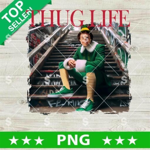 Thug Life Buddy Elf Christmas PNG