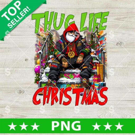 Thug Life Christmas Funny Cool Santa Claus PNG