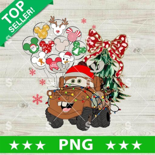 Tow Mater Car Coquette Glitter Christmas Tree PNG