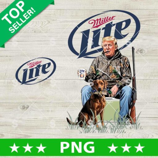 Trump Hunting Drink Miller Lite Beer PNG