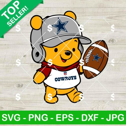 Winnie The Pooh Dallas Cowboys Football SVG