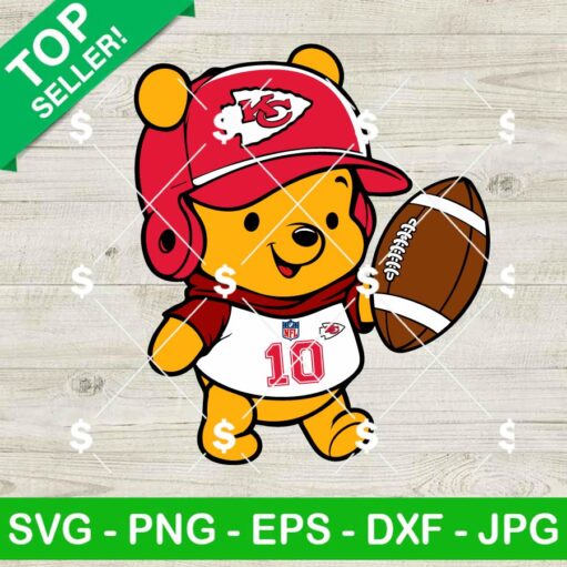 Winnie The Pooh Kansas City Chiefs Football SVG