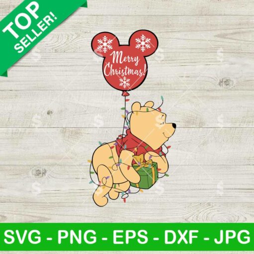 Winnie The Pooh Merry Christmas SVG