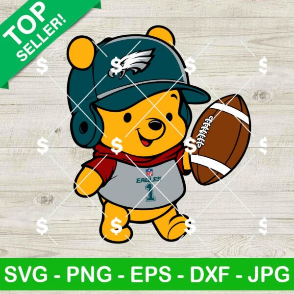 Winnie The Pooh Philadelphia Eagles Football SVG
