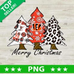 Merry Christmas Cincinnati Bengals Christmas Tree PNG, Christmas Bengals Tree PNG, Christmas Tree NFL PNG