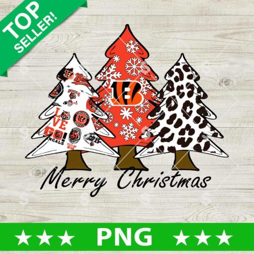 Merry Christmas Cincinnati Bengals Christmas Tree PNG