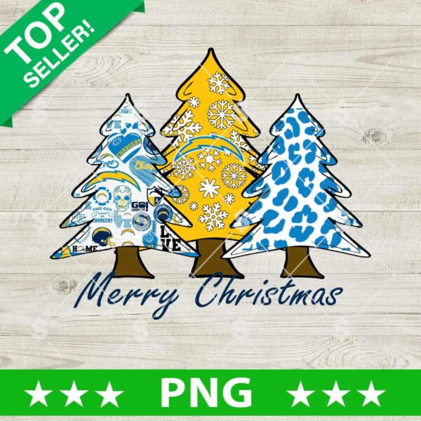 Los Angeles Chargers Christmas Tree PNG, Merry Christmas Football Tree PNG, Christmas Tree NFL PNG