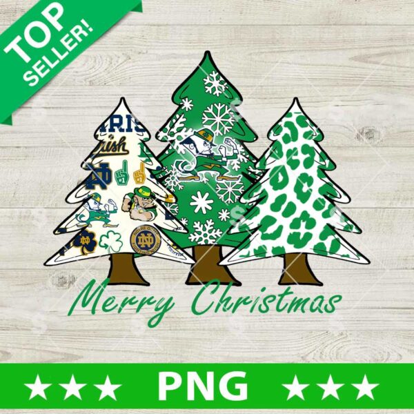 Irish Notre Dame NCAA Christmas Tree PNG, Merry Christmas Notre Dame Football Tree PNG, Christmas Tree NCAA PNG