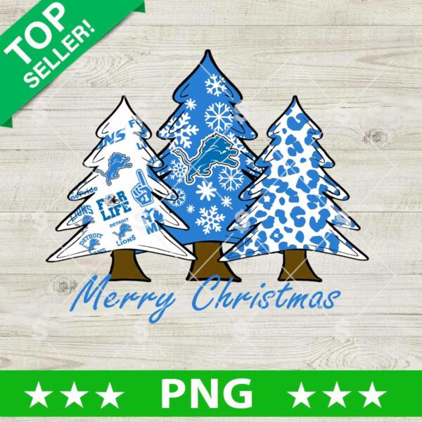 Merry Christmas Detroit Lions Xmas Tree PNG, Detroit Lions Christmas Football Tree PNG, Christmas Tree NFL PNG