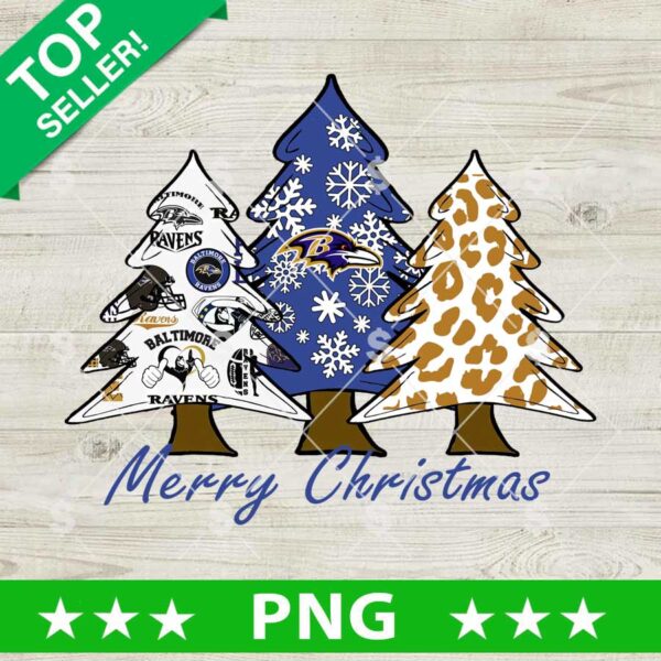 Baltimore Ravens Christmas Tree PNG, Baltimore Ravens Merry Xmas Football Tree PNG, Christmas Tree NFL PNG