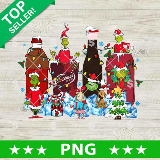 Christmas Grinch Coffee Bottle PNG