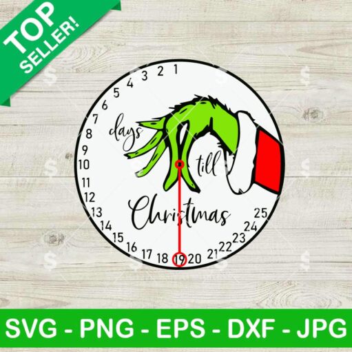 Day Til Christmas Clock SVG