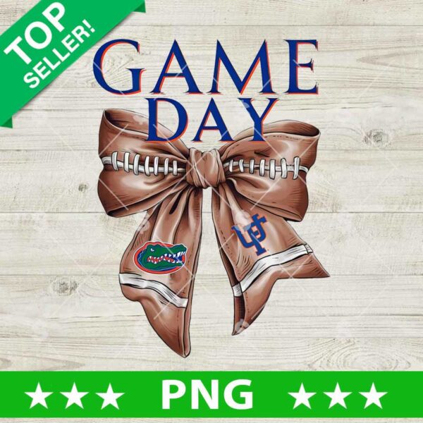 Game Day Florida Gators Cowquette Bow PNG, Florida Gators football PNG, Florida Gators Coquette Bow Sublimation PNG