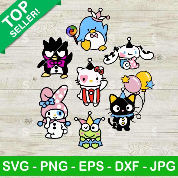 Sanrio characters Bundle SVG, Kuromi Keproppi SVG, My Melody SVG PNG