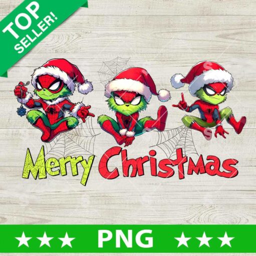 Merry Christmas Spider Man Grinch PNG