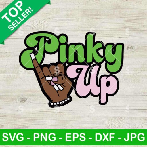 Pinky Up Alpha Kappa Alpha SVG