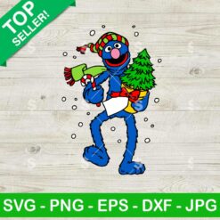 Sesame Street Cookie Monster Christmas SVG, Sesame Street Santa SVG, Cookie Monster Christmas SVG