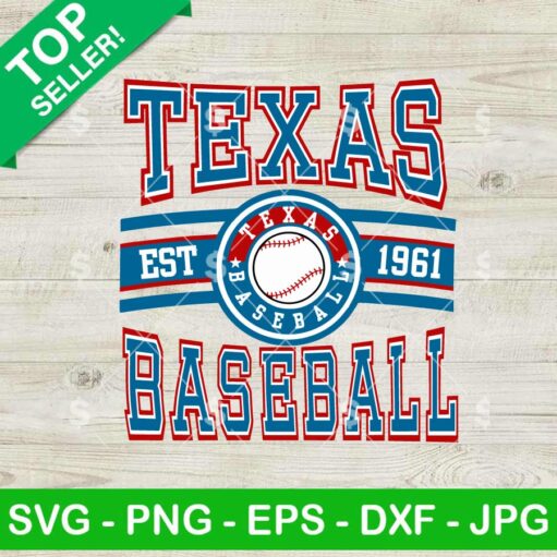 Texas Rangers Baseball Est 1961 SVG