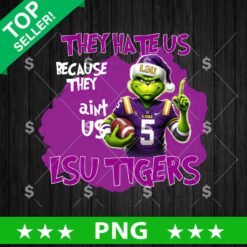 They Hate Us Because They Ain't Us LSU Tigers PNG, LSU Tigers Grinch PNG, LSU TigersFootball Grinch Sublimation PNG