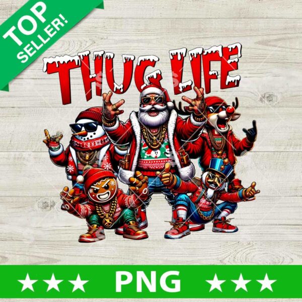 Christmas Santa Claus Team Thug Life PNG, Christmas Team PNG, Santa Claus North Pole Team Sublimation PNG