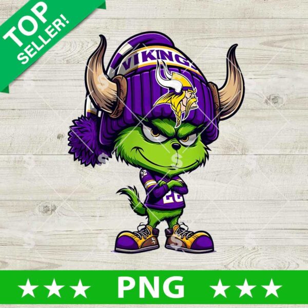 Chibi Grinch Minnesota Vikings Football Team PNG, Grinch Minnesota Vikings PNG, Grinch NFL PNG Sublimation Digital Download