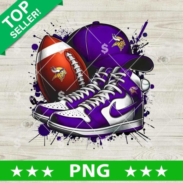 Minnesota Vikings Nike Shoe PNG, Minnesota Vikings Football PNG, Nike Air Jordan Sublimation PNG