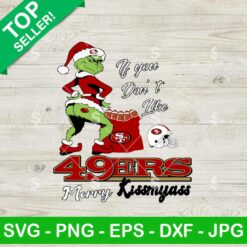 Grinch 49ers Merry Kissmyass SVG, Grinch Santa Football SVG, Merry Kissmyass Grinch SVG