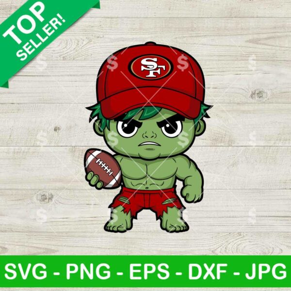 Chibi Hulk San Francisco 49ers Football SVG, Hulk NFL Football Team SVG