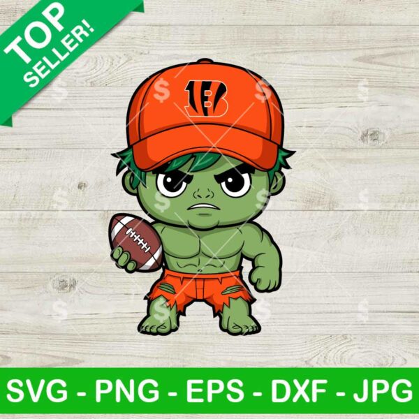 Chibi Hulk Cincinnati Bengals Football SVG, Hulk NFL Football Team SVG