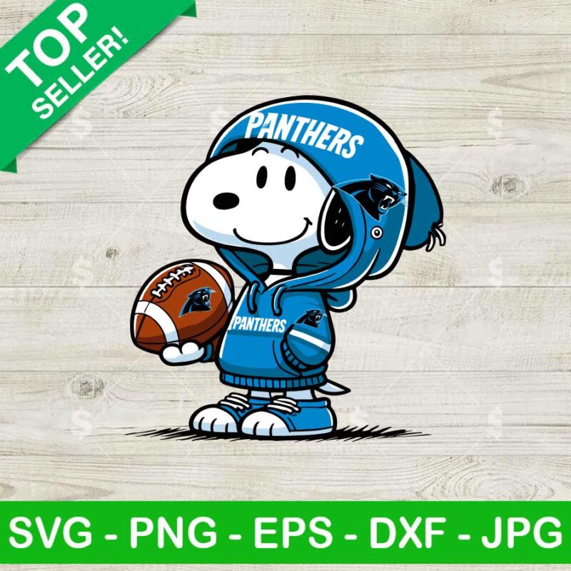 Snoopy Carolina Panthers Hoodie SVG, Snoopy NFL Football SVG