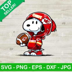 Snoopy Wearing KC Chiefs Hoodie SVG, Snoopy NFL Football SVG
