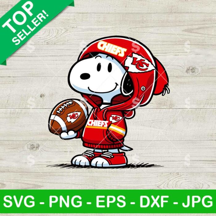 Snoopy Wearing KC Chiefs Hoodie SVG
