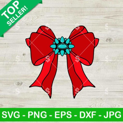 Christmas Bow Turquoise Christmas Concho SVG