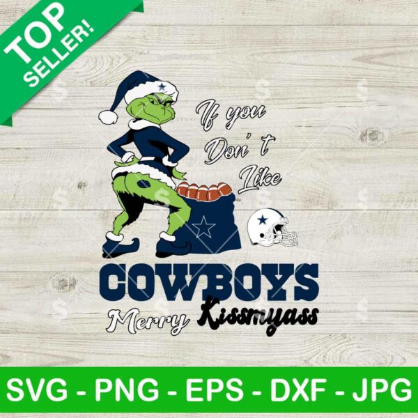 Dallas Cowboys Grinch Merry Kissmyass SVG, Grinch Football SVG, Merry Kissmyass Grinch NFL SVG