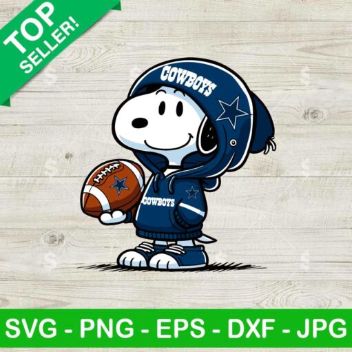 Snoopy Wearing Dallas Cowboys Hoodie SVG