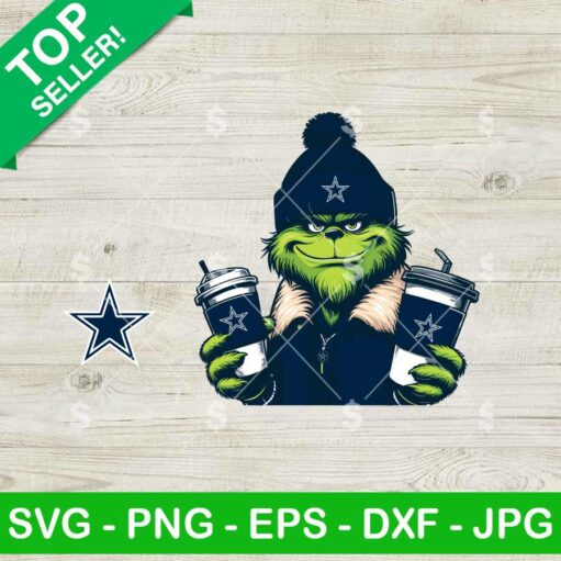 Grinch Wearing Dallas Cowboys Jacket SVG