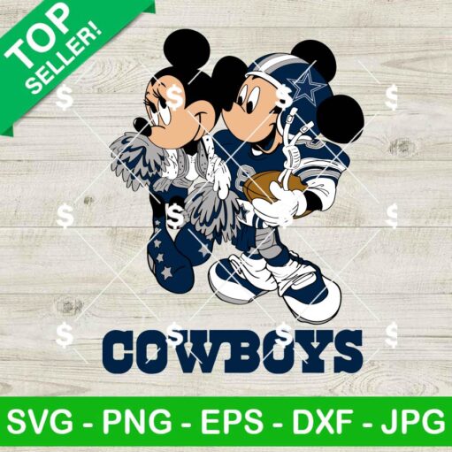 Dallas Cowboys Mickey Minnie Football Team SVG