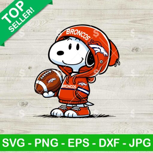 Snoopy Wearing Denver Broncos Hoodie SVG