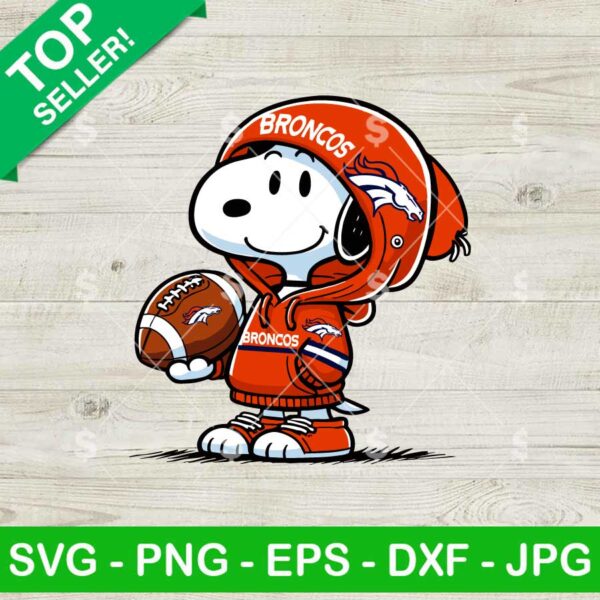 Snoopy Wearing Denver Broncos Hoodie SVG, Snoopy NFL Fan SVG