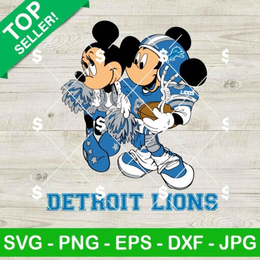 Detroit Lions Mickey Minnie Football SVG