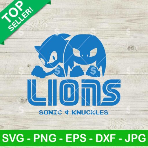 Sonic And Knuckles Detroit Lions SVG