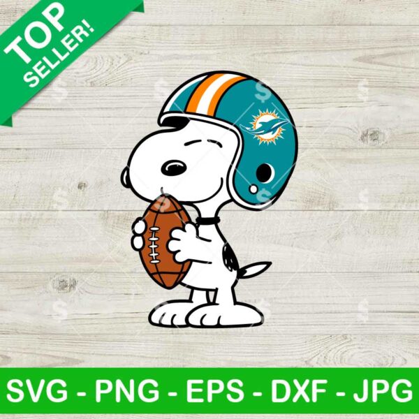 Snoopy Miami Dolphins Football SVG