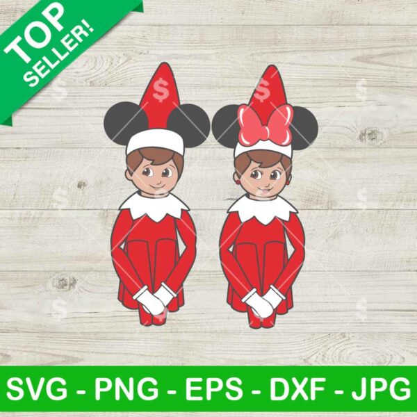 Elf Mickey Minnie Ears SVG, Elf On The Shelf SVG, Disney Christmas SVG