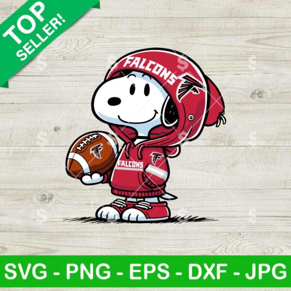 Snoopy Wearing Atlanta Falcons Hoodie SVG, Snoopy NFL Fan SVG