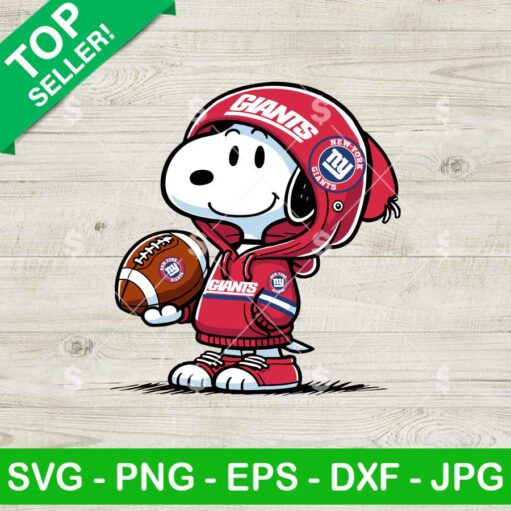 Snoopy Wearing New York Giants Hoodie SVG