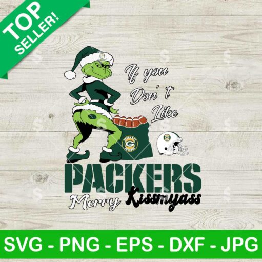 Green Bay Packers Grinch Merry Kissmyass SVG