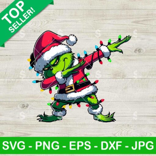 Grinch Dabbing Christmas Light SVG