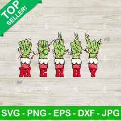 Grinch Santa Rock Hand Sign SVG