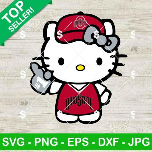 Hello Kitty Ohio State Buckeyes Football SVG