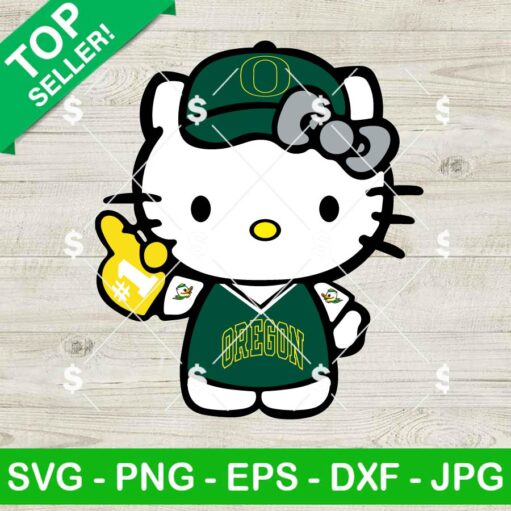 Hello Kitty Oregon Ducks Football SVG